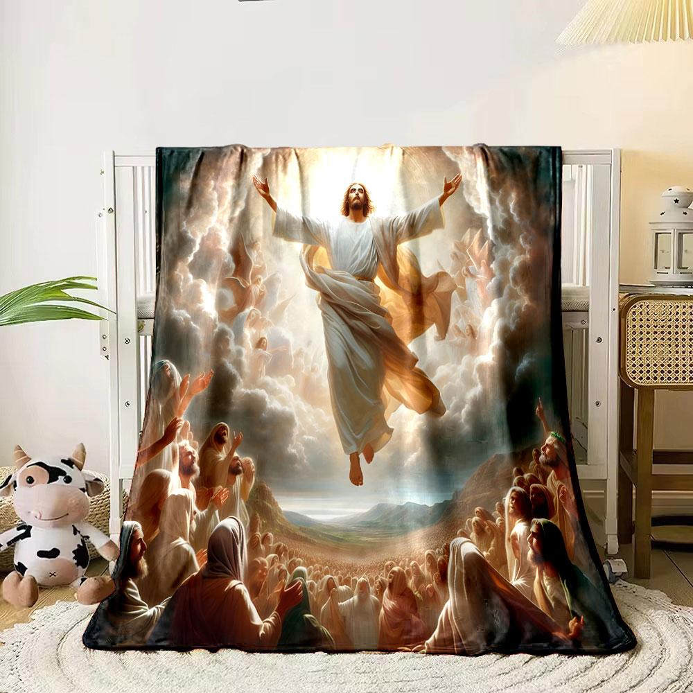 "The Ascension of Jesus Illustration" print blanket soft and cozy perfect for the living room bed sofa or a nap,gift