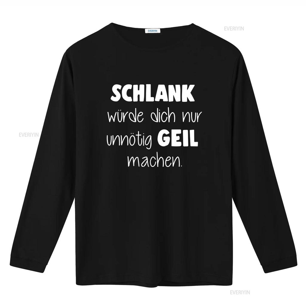 Mens Slim Fit T Shirt SCHLANK Würde Dich Nur Unnötig GEIL Machen Fun Moonworks Vintage Washed Unisex Stretched Homme Versatile