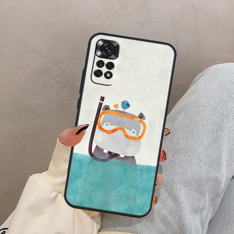 

Чехол с рисунком из мультяшных бегемотов для Xiaomi Redmi Note 13 9 10 11 12 14 15 Pro Plus Чехол-обложка для Redmi 14C 10C 12C 13C 15C Redmi Note 9 Pro