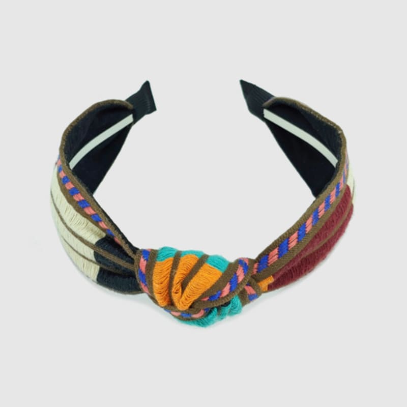 LALA Ethnic Striped Hairband - Brown