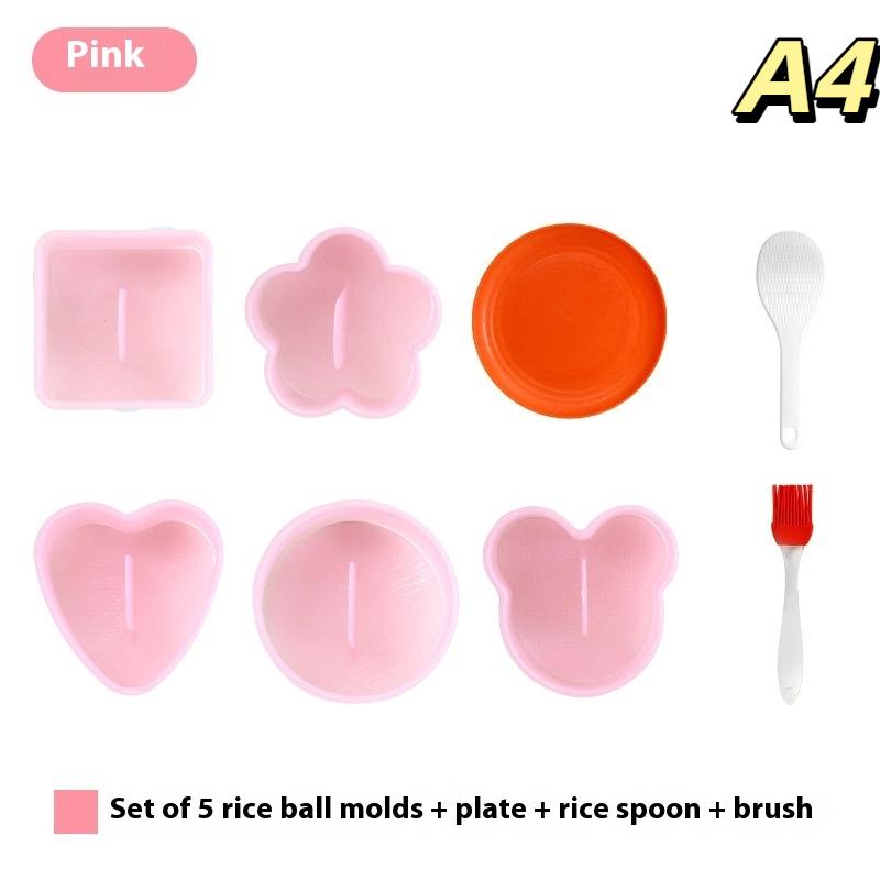 Cartoon Triangular Sushi Kit - 1Set Maker Sushi Mold Onigiri Rice Ball Food Press Japanese DIY Tools for Kitchen Bento