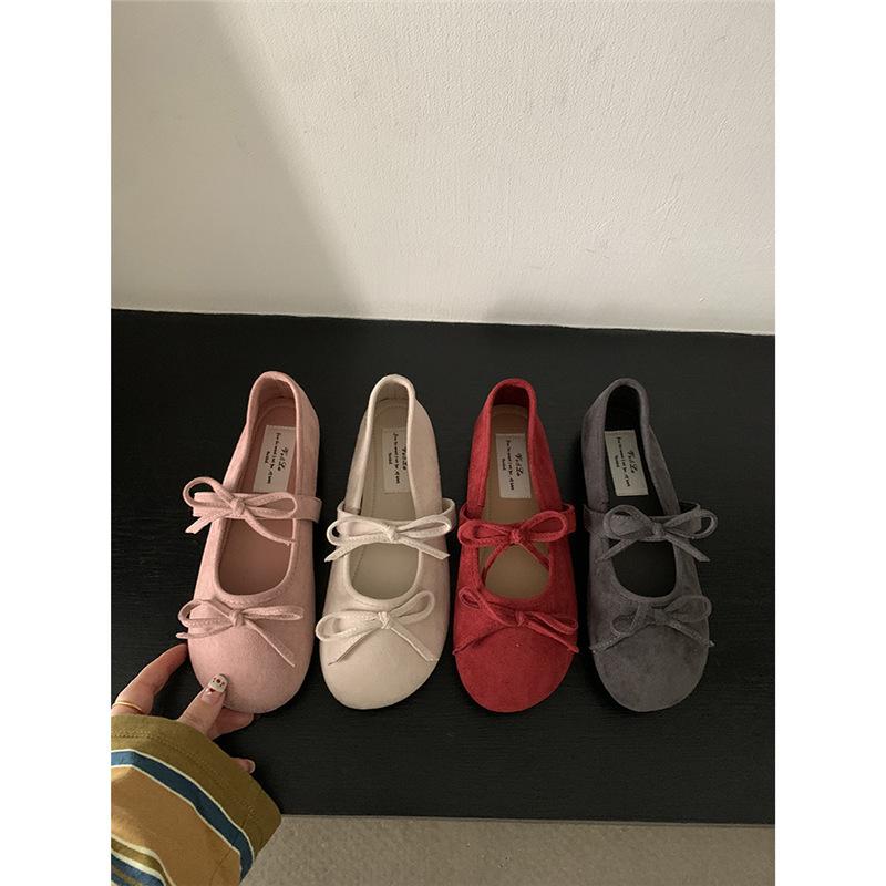 Evening wind shoes flat shoes ballet shoes French bow Mary Jane shoes early spring women's shoes with skirts soft-soled single shoes