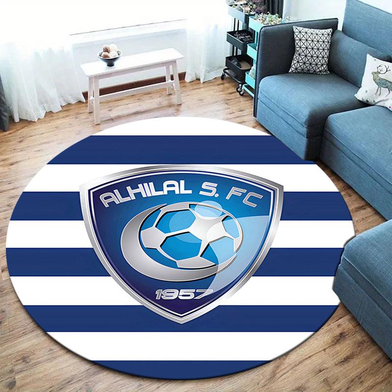 Al Hilal SFC Round Area Rug,Carpet Rug for Living Room Bedroom Sofa Playroom Decor,Non-slip Floor Mat