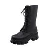 Internet celebrity same British style thick-soled Martin boots small thick-soled heightening women's boots front lace-up cool medium boots