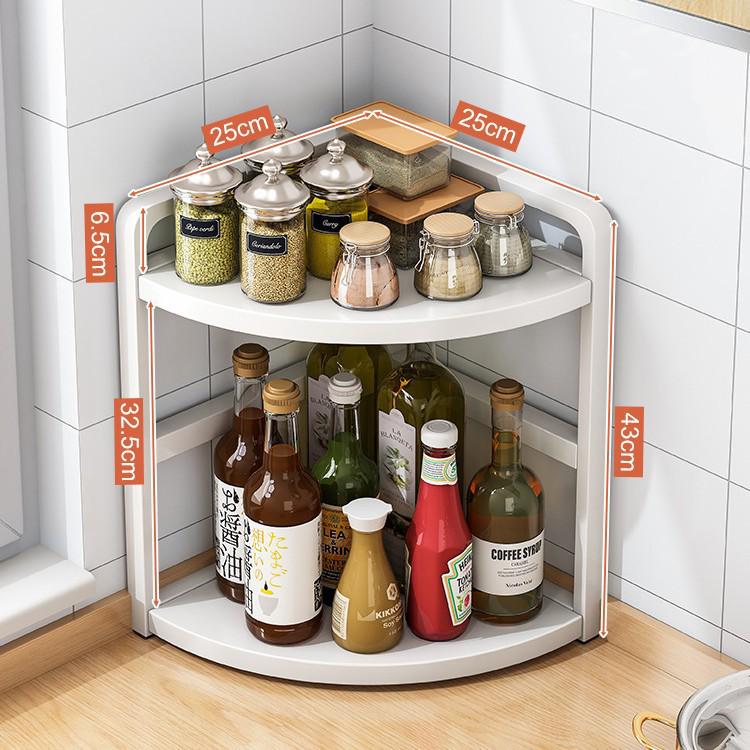 Corner Kitchen Storage Rack - Triangle Seasoning Organizer