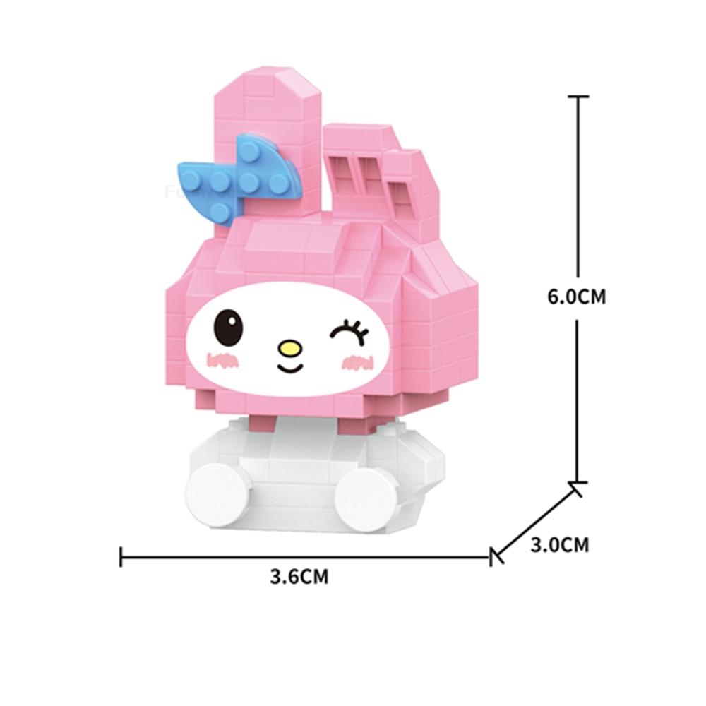 Cartoon Anime  Blocks Kuromi My Melody Cinnamoroll Mouse Building Blocks Doll Toy Kids Birthday Gift