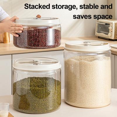 Rice Bucket Transparent Visual Panel Large Capacity Sealing Moisture-Proof Food-Grade Plastic Storage Container