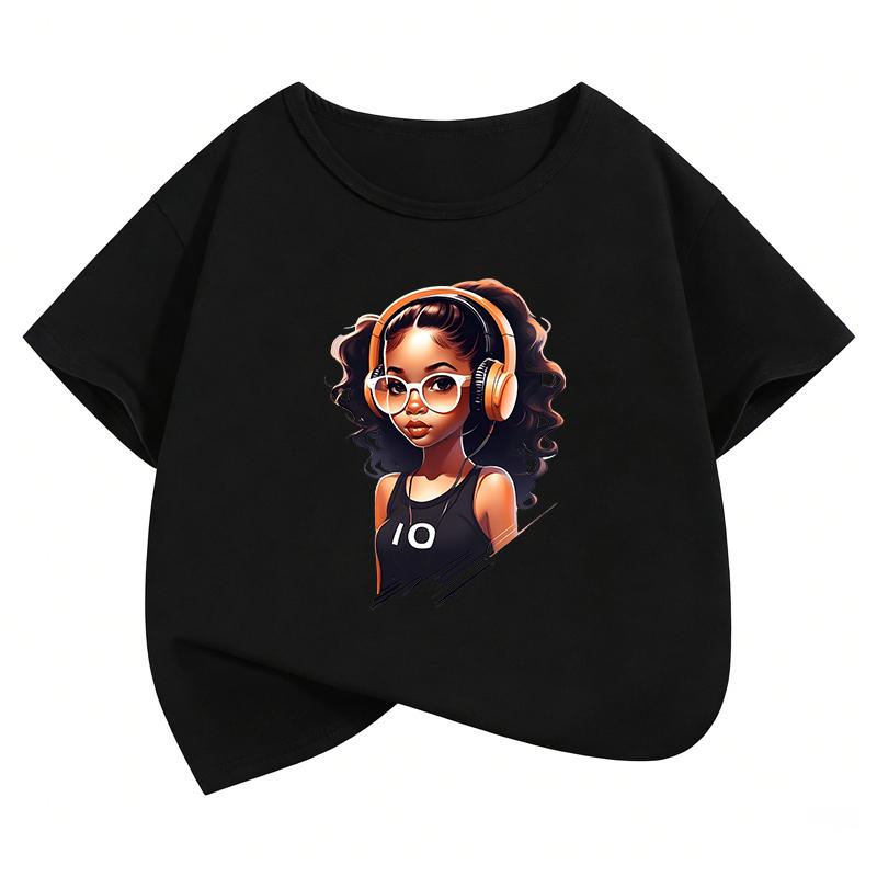 Trendy 2026 Hip Hop Girl TShirt Printed T Shirt Girls Summer Clothes Short Sleeve Tops TShirts Cute Girls Clothing