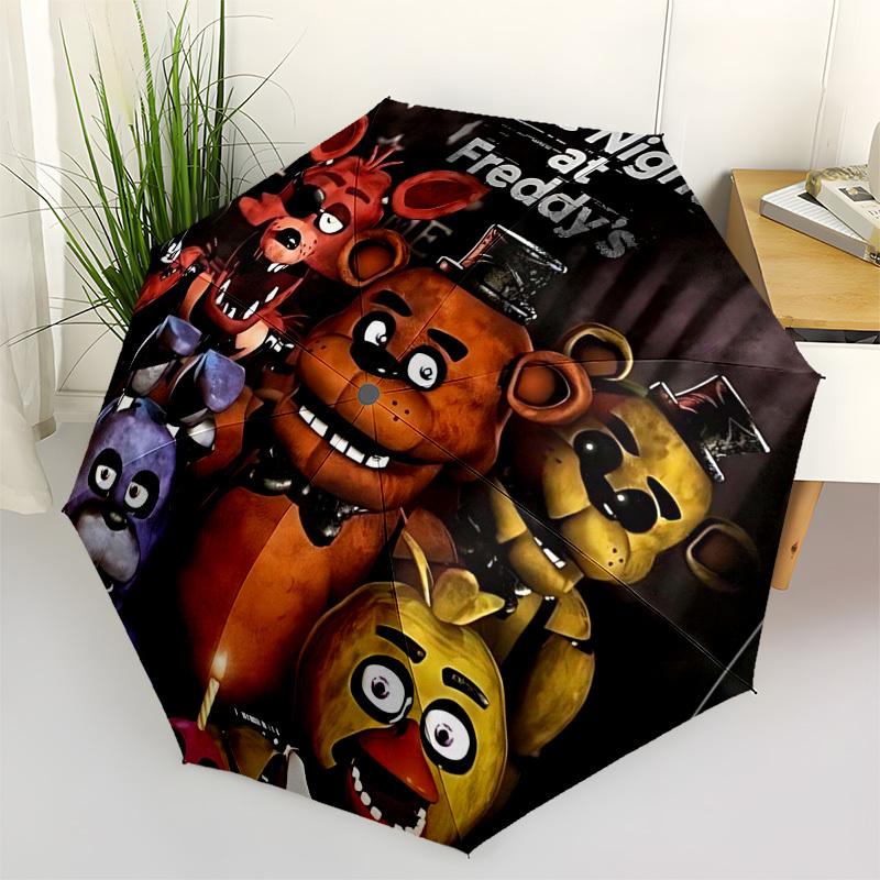 1pc Golden Seahorse Stained Glass Auto-Open Close Umbrella, Portable Tri-Fold Design with 8-Bone Iron Frame, Outdoor for Fans, Travelers, Daily Use, F