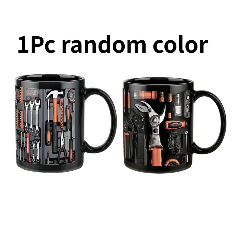 

1PC Ceramic hand-painted mechanical mug, toolbox ceramic coffee cup, suitable for home, bar, camping, and car enthusiasts 325ml