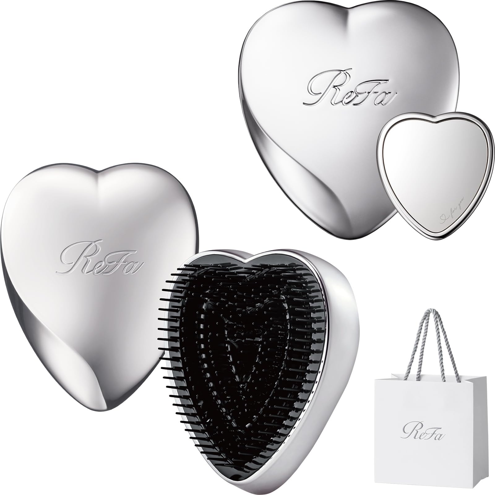 Щетка ReFa HEART MIRROR (Серебряный, Набор)
