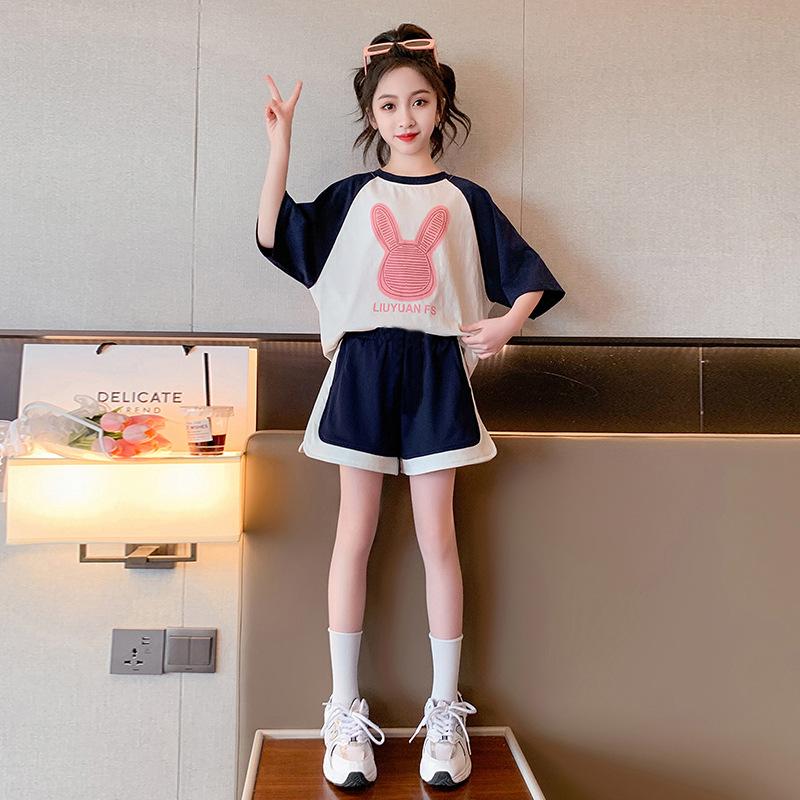 Girls' Summer Outfit New Summer Clothes Children'S Casual Wear Stylish Sportswear For Older Girls Summer Style