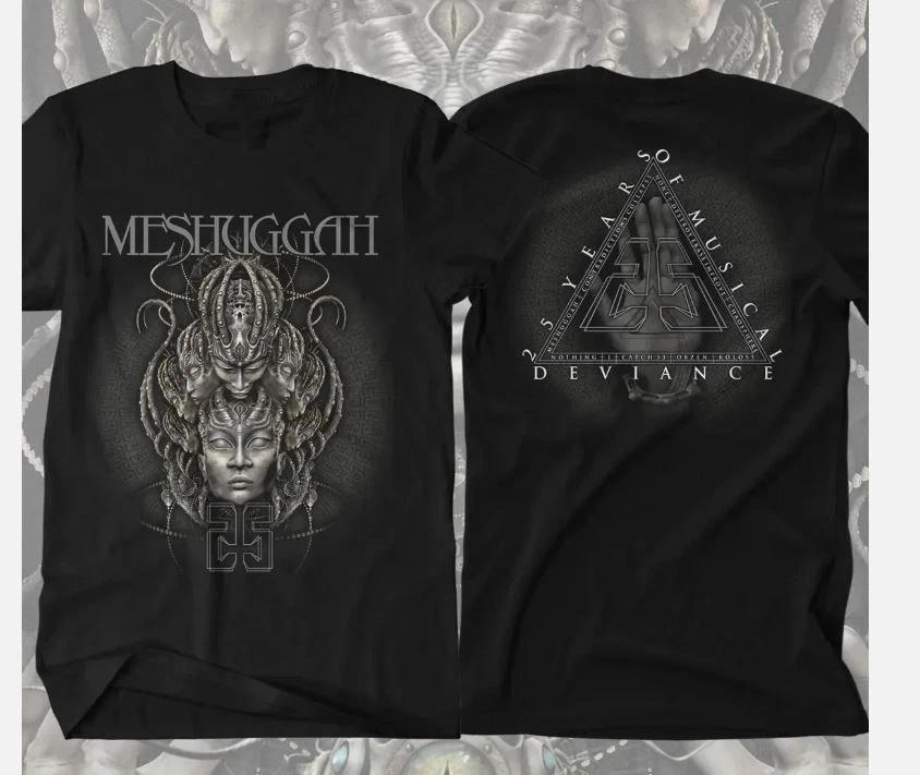 Meshuggah Band 25 Years - Faces Full Size Heavy Cotton Black T Shirt S