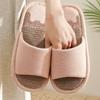 Home Linen Slippers for Women, Cute Bear Design, Summer, Anti-slip and Breathable, Men's Indoor Household Floor Slippers