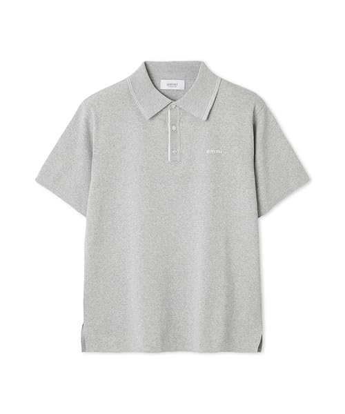 Emi Logo Knit Polo Free Size Top, 13WNT254051, Women's, LGRY,
