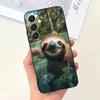 Cute Animal Sloth Phone Case For Samsung Galaxy A13,A21s,A22,A31,A32,A52,A53,A71,A80,Soft Black Shell