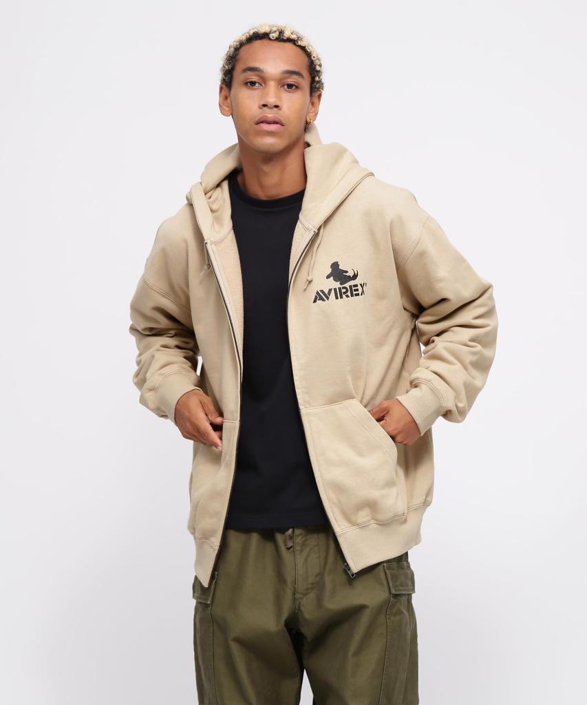 Avirex Bear Snowboard Hoodie Large 040 Beige (Web Exclusive) Men's 783-4231007