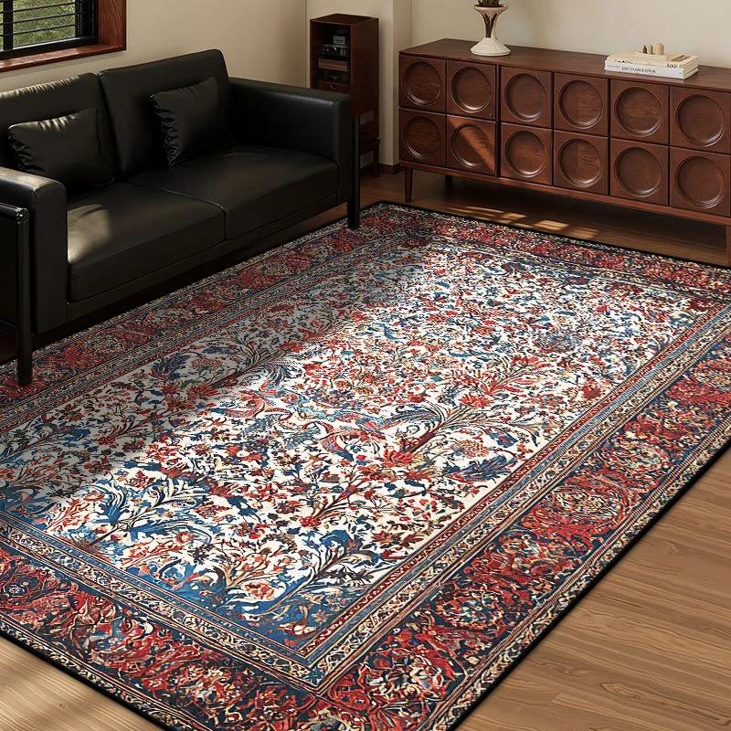 Persian Style Retro Decoration Home Living Room Rug Large Size Non-slip Entrance Door Mats Easy Cleaning Soft Bedroom Carpet