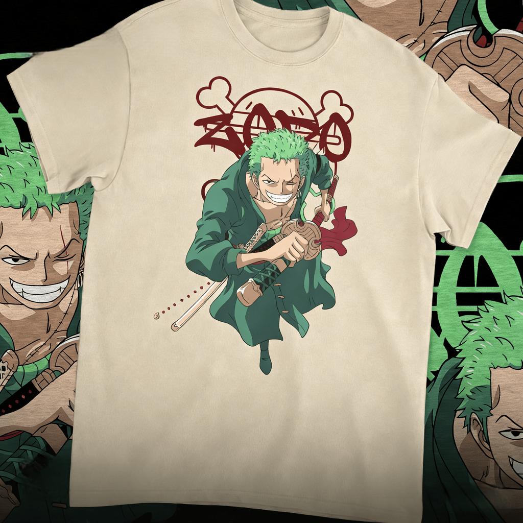 2026 Anime One Piece Zoro Graphic Unisex TShirt Oversized 100 Cotton Unisex ONeck Short Sleeve Y2k Women Streetwear Popular Tee