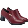 5.5cm Comfortable Deep Mouth Med Block Heels Shoes Platform Pumps 2025 Spring Soft Leather Gladiator Office Mom Shoes Women