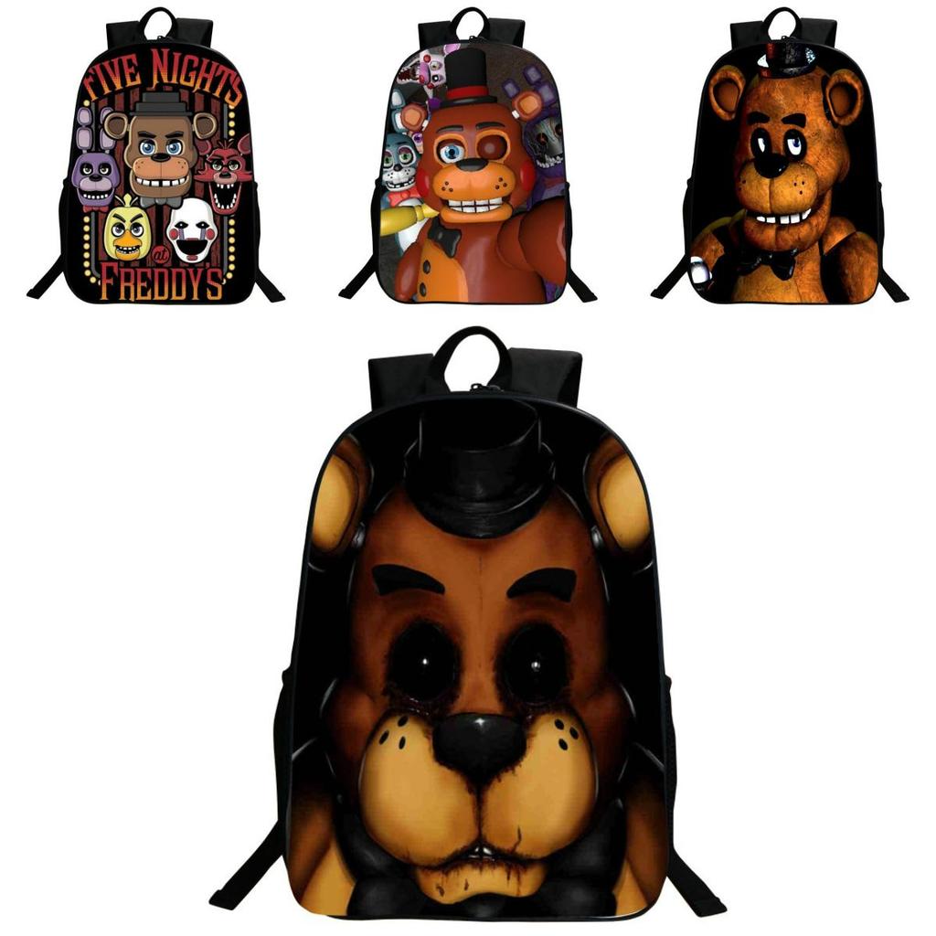 Durable Five Nights At Freddy's School Backpack Featuring Freddy Chica Foxy Bonnie