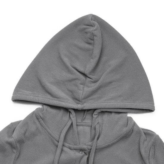 Bodysuit for Women Sexy Slim Fitted Long Sleeve Hoodies Tops V-Neck Pullover Casual Ribbed Hooded Shirts