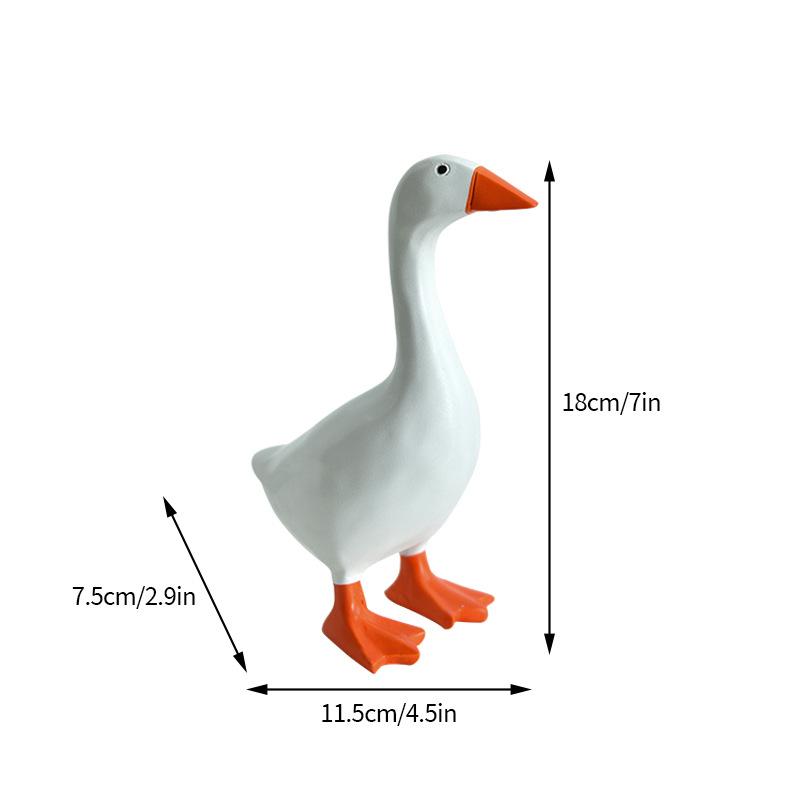 Magnetic Goose Key Holder - Resin Desk Decor For Office Home, Cute Duck Figurine With Tool Rack