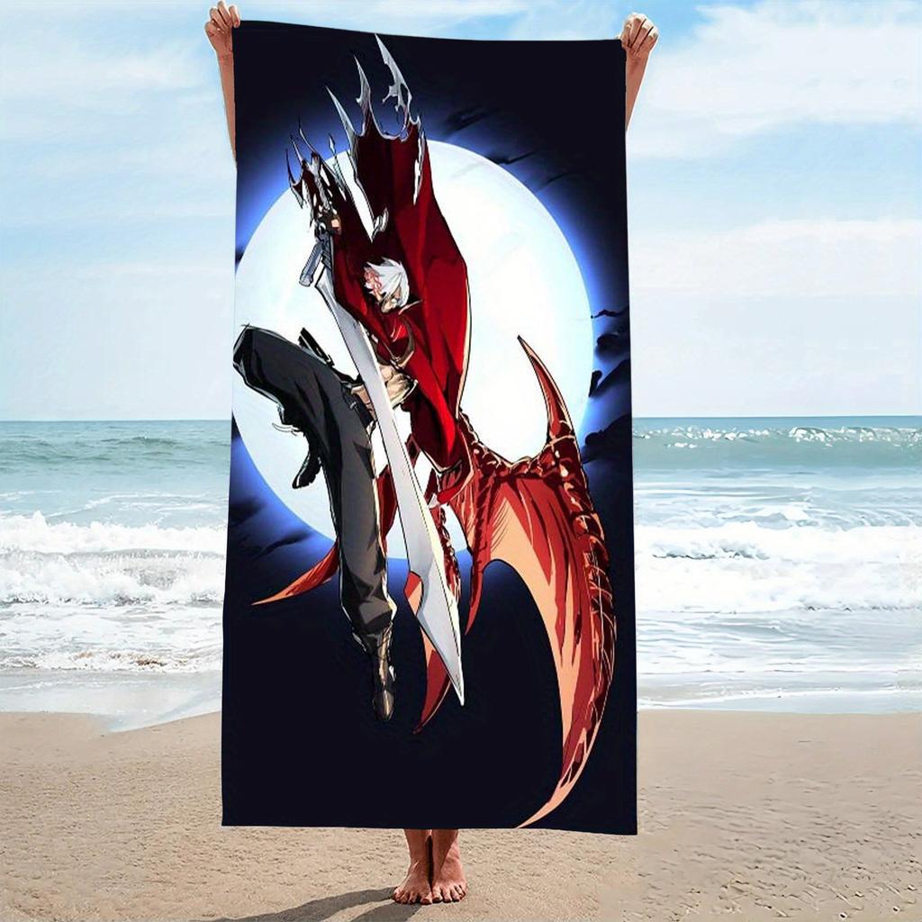 1pc D-Devil May Cry Dante Demon Hunter Microfiber Beach Towel Quick Dry Super Absorbent Sand Free Soft Oversized Bath Towels