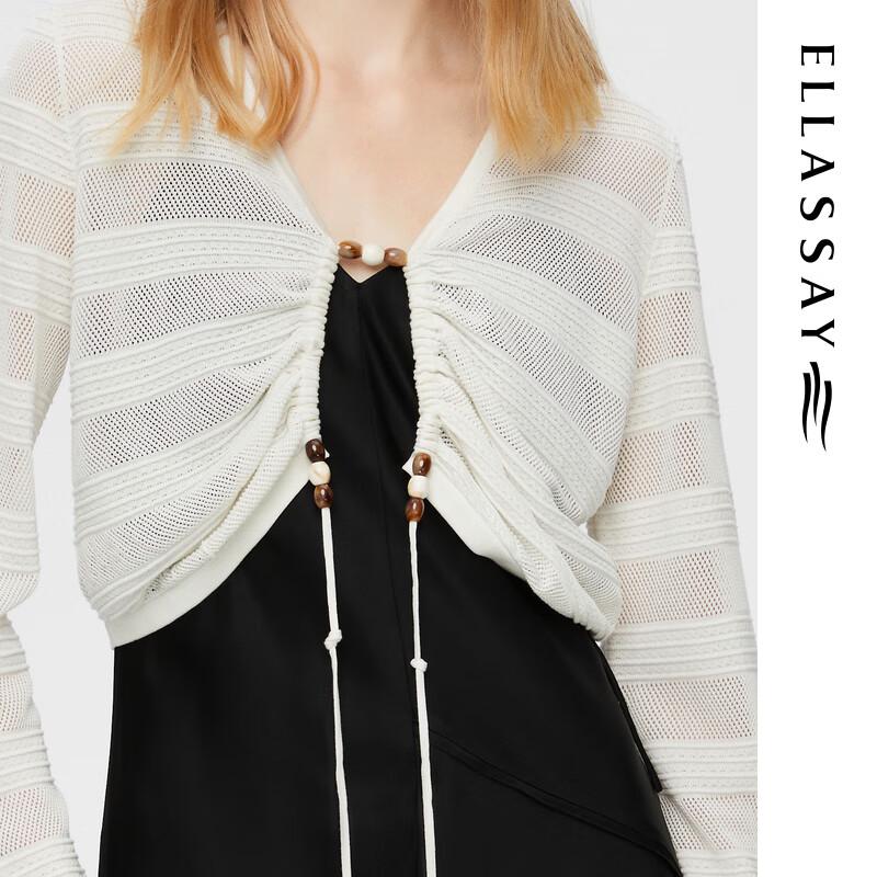 ELLASSAY Women's Drawstring Cut-out Knit Top