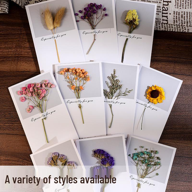 Handmade Dried Flower Greeting Card for Mother's Day, Thanksgiving, Birthdays & More