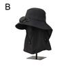 (Black) Wide Brim Solar Fan Outdoor Sunscreen Sun Hat With Fan and Mask Hot 2024
