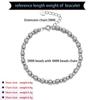 Unisex 925 Sterling Silver Bracelet 3mm + 4mm Bead Classic Style Gold/Silver/Rhodium Plated Fashion Chain & Link Bracelets