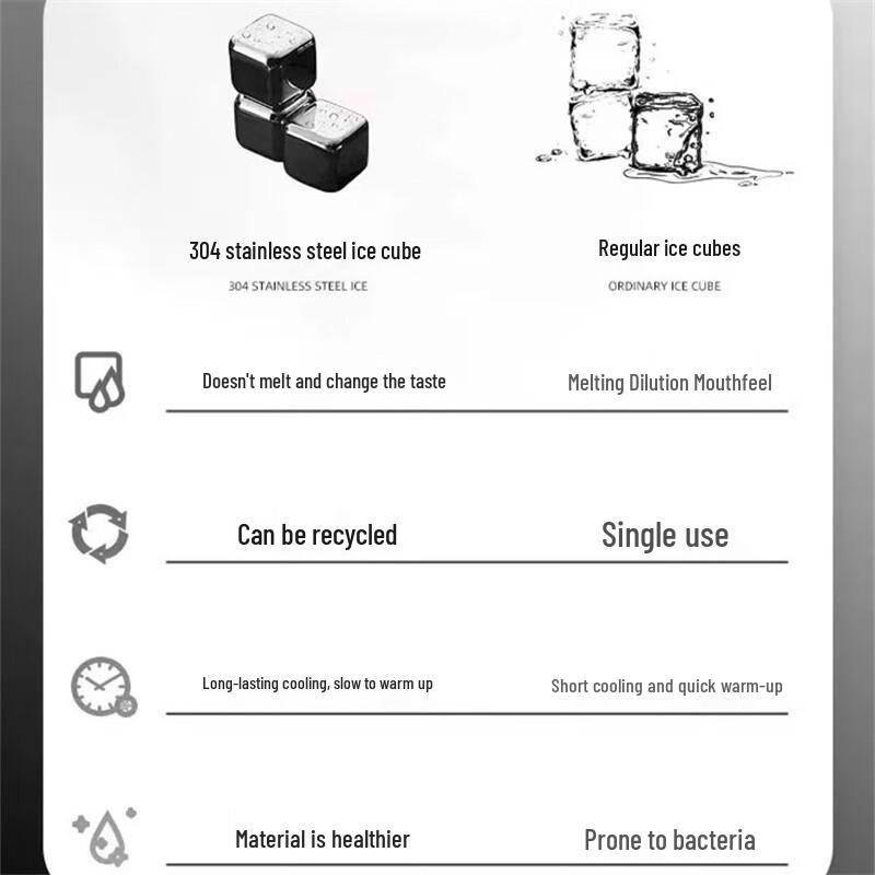 Reusable Stainless Steel Ice Cubes Set