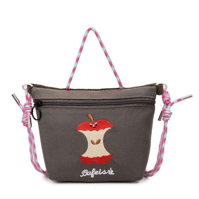 

Мультяшная милая сумка через плечо экологичная сумка вышитая нейлоновая сумка сумка для покупок портативная для выхода сумка-мессенджер серый