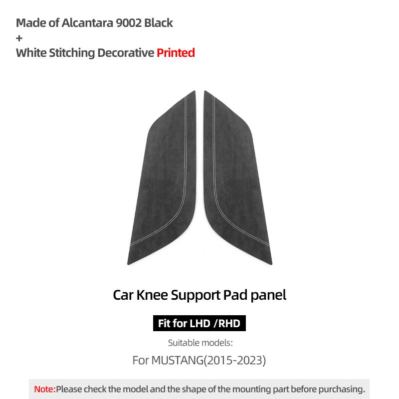 For Ford Mustang GT 2015-2025 Made of Alcantara Center Console Side Leg Pad Panel Trim Sticker Car Interior Tuning Accessories
