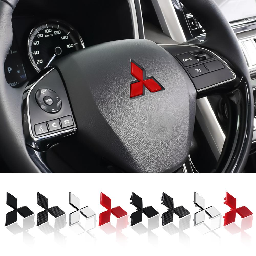 Auto ABS Stuurwiel Decoratieve Stickers Badge Auto Accessoires Voor Mitsubishi 9 Ralliart X EX ASX L200 Colt Outlander Lancer