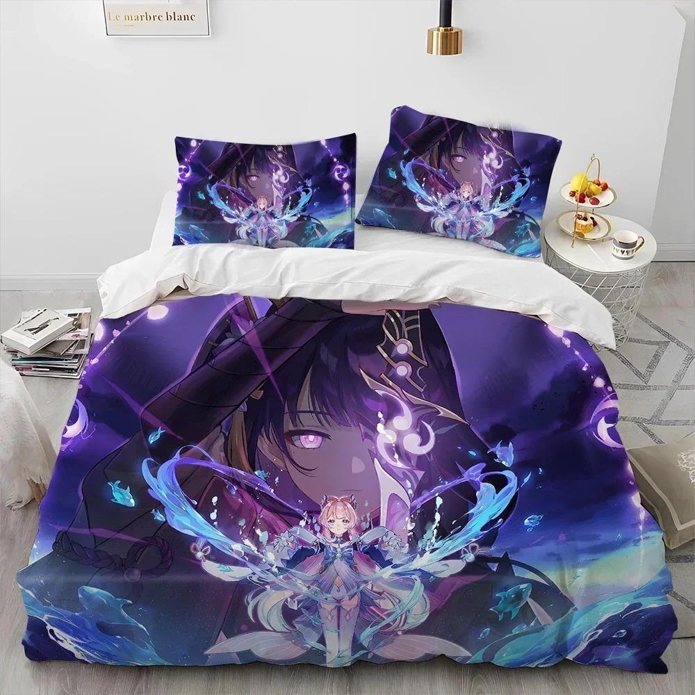 Comforter 3D Print Genshin Impact Game Bedding Set Bedroom Soft Modern S Comefortable Kids And