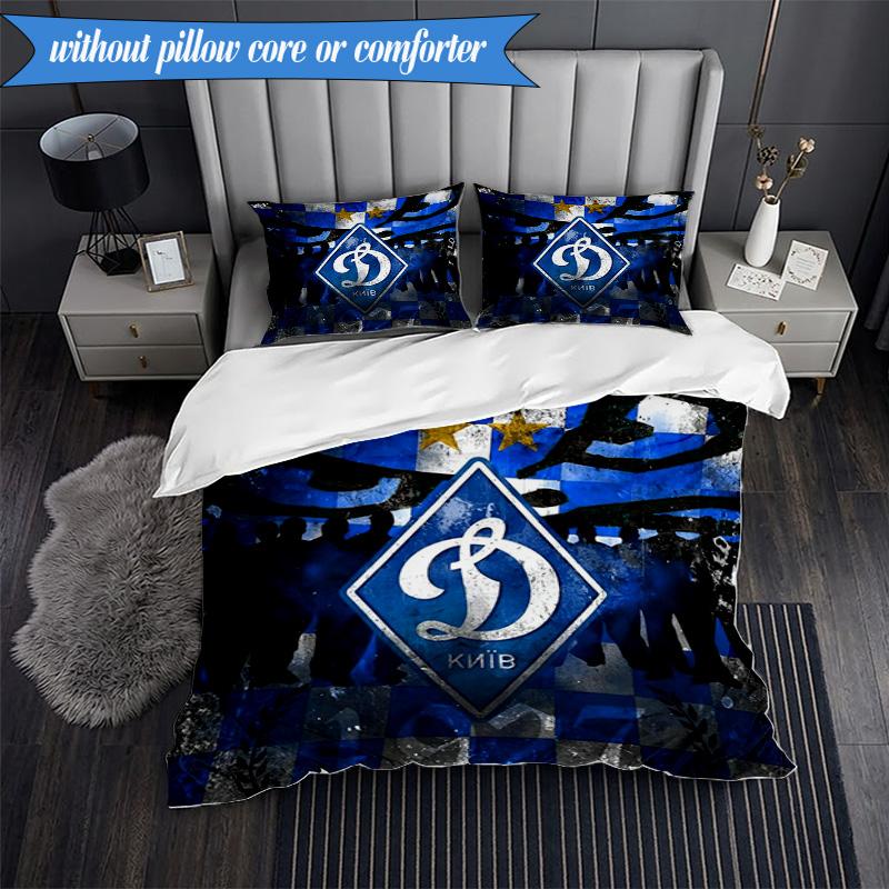 3PCS Dynamo Moscow Football Club Bedding Set 2D Printing (Includes 1 Duvet Cover + 2 Pillowcases Coreless), Bedroom decor,Fan gift