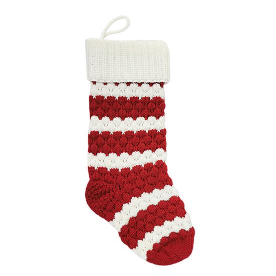 

1 шт., рождественский чулок, вязаный красный, зеленый, белый, в полоску, большой емкости, многоразовый, подвесной подарочный мешок для рождественской елки, носок, кулон, принадлежности для украшения вечеринки красный