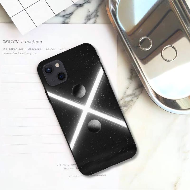 

Черный и белый космический чехол для телефона iPhone 11 12 Mini 13 14 Pro XS Max X 8 7 6s Plus 5 SE XR Shell iPhone7