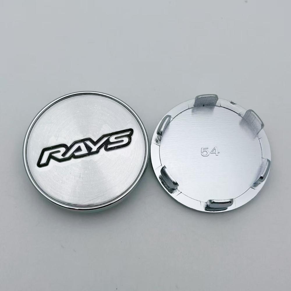 4pcs 54mm Car Wheel Center Caps With RAYS Logo Emblem Wheel Centre Cover Auto Rims Dust Cover Hubcaps Car Styling Accessories