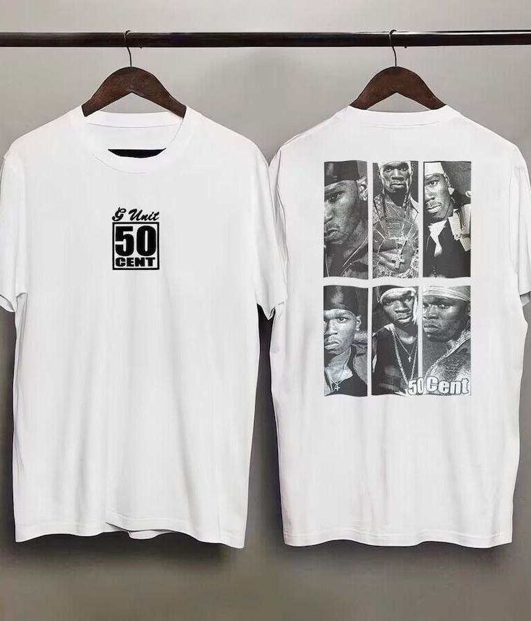 G-Unit 50 Cent Rap Concert Graphic Black and White T-shirt size S-5XL S