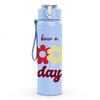 1PC Have A Good Day Soft Pastel Lettering Art 750ml Color Plastic Sports Water Bottle Leakproof Flip Straw Lid Suitable for Sports Office Home Use
