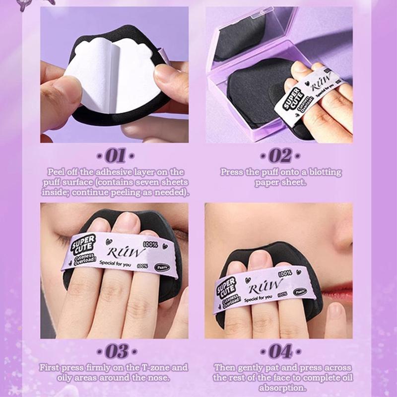 100 Sheetface Oil Blotting Paper Matting Face Wipes Oil Control Oil-Absorbing Paper With Mirror Box And Puff Face Cleaning Tools