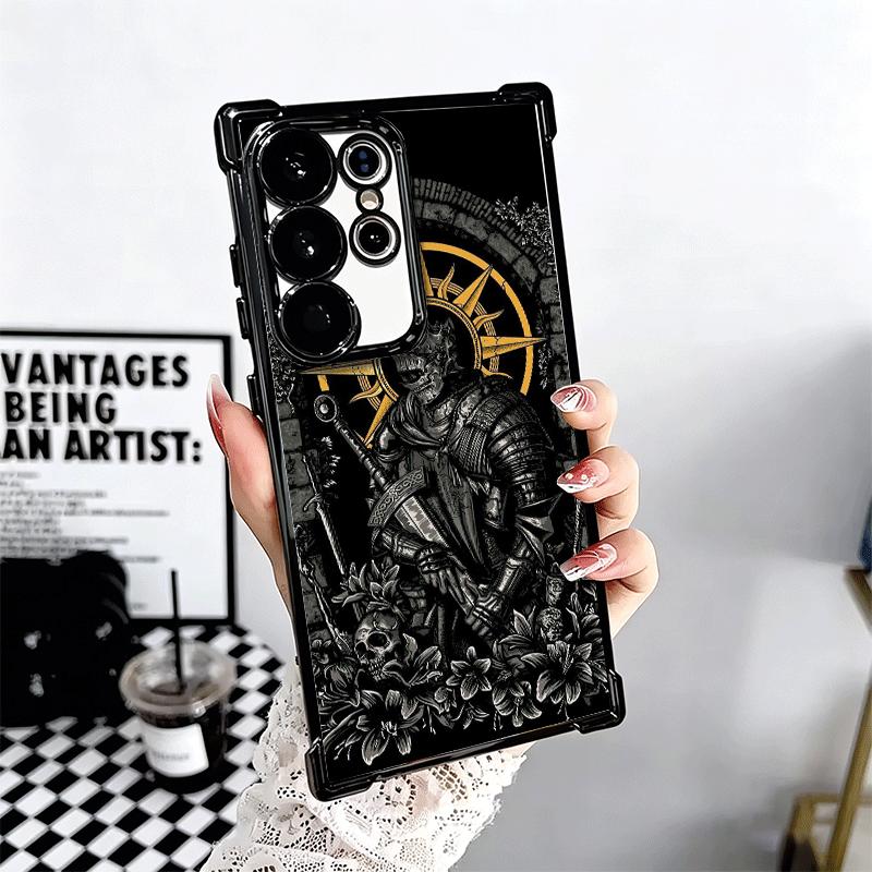 D-Dark S-Souls Game Plating Phone Case For Samsung Galaxy S24 S25 FE S26 Edge S23 Ultra S22 S21 Plus S20 Anti-Fall Airabag Cover