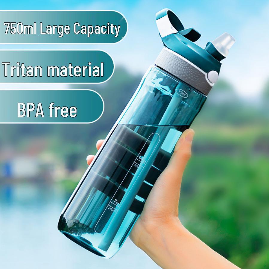 750ML Tritan Sports Water Bottle - Large Capacity, Portable Fitness Cup