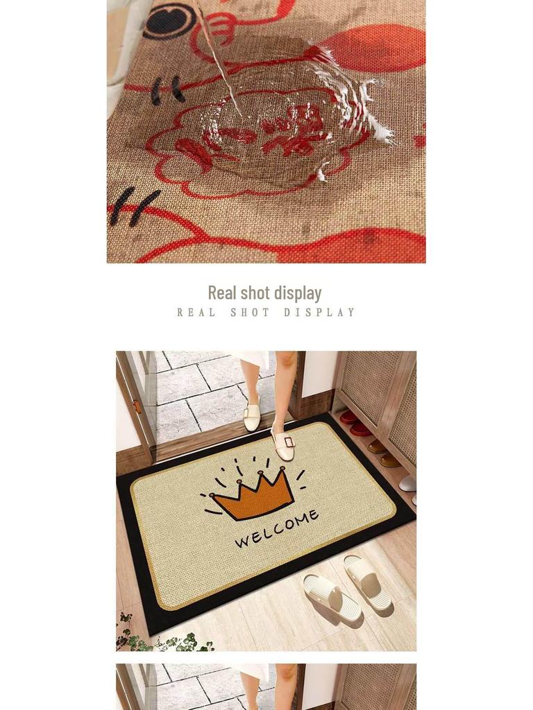 Dirt-Resistant Non-Slip Washable Linen Bathroom Doormat