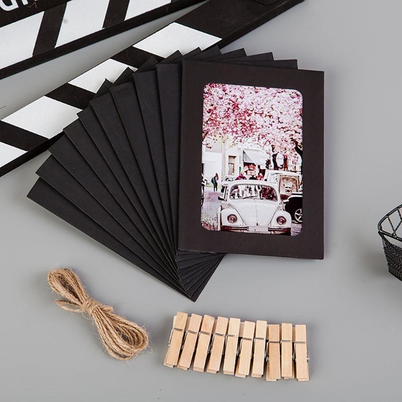 Photo Hanging Paper Display Set, 10 Pack 6 in Size for Home Display, Party Use and Travel Photo Presentation Each Day