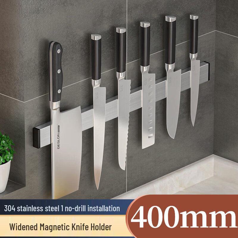Magnetic Kitchen Knife Holder with Storage Shelf