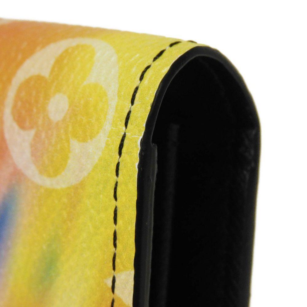 Used 12564 Portefeiulle Braza M80957 7940 LV logo tie-dye gradient RFID IC chip monogram sunset rainbow men's from